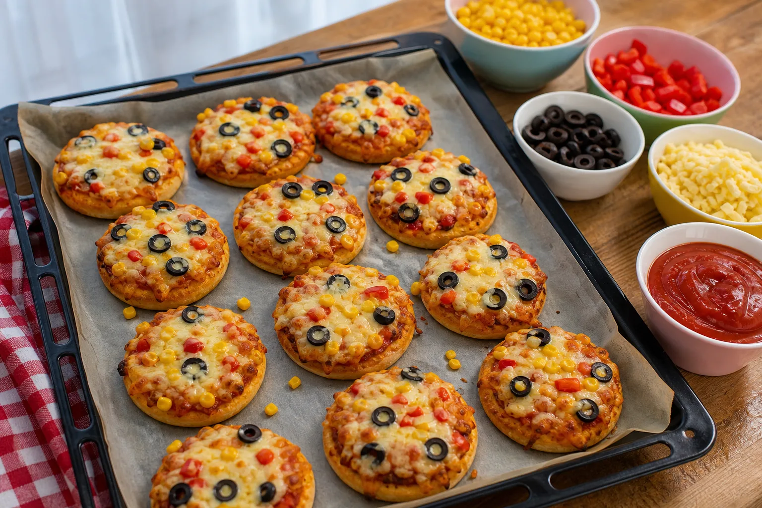 Çocuklarla Hazırlanan Renkli Lokmalık Mini Pizzalar