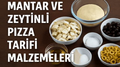 Mantar ve Zeytinli Pizza Tarifi malzemeleri